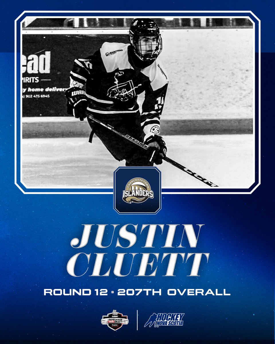 Hockey Nova Scotia (@hockeyns) on Twitter photo ISLANDERS EYE CLUETT ๐
Congratulations to Dartmouth's Justin Cluett who was drafted 207th overall by the Charlottetown Islanders in the 2025 QMJHL Entry Draft.
All the best on the Island, Justin!
<a href="/IslandersHKY/">Charlottetown Islanders</a> | <a href="/HuntersU18/">HuntersHockeyU18</a> | <a href="/nsu18mhl/">High Button NSU18MHL</a> | #nsproud ISLANDERS EYE CLUETT ๐
Congratulations to Dartmouth's Justin Cluett who was drafted 207th overall by the Charlottetown Islanders in the 2025 QMJHL Entry Draft.
All the best on the Island, Justin!
<a href="/IslandersHKY/">Charlottetown Islanders</a> | <a href="/HuntersU18/">HuntersHockeyU18</a> | <a href="/nsu18mhl/">High Button NSU18MHL</a> | #nsproud