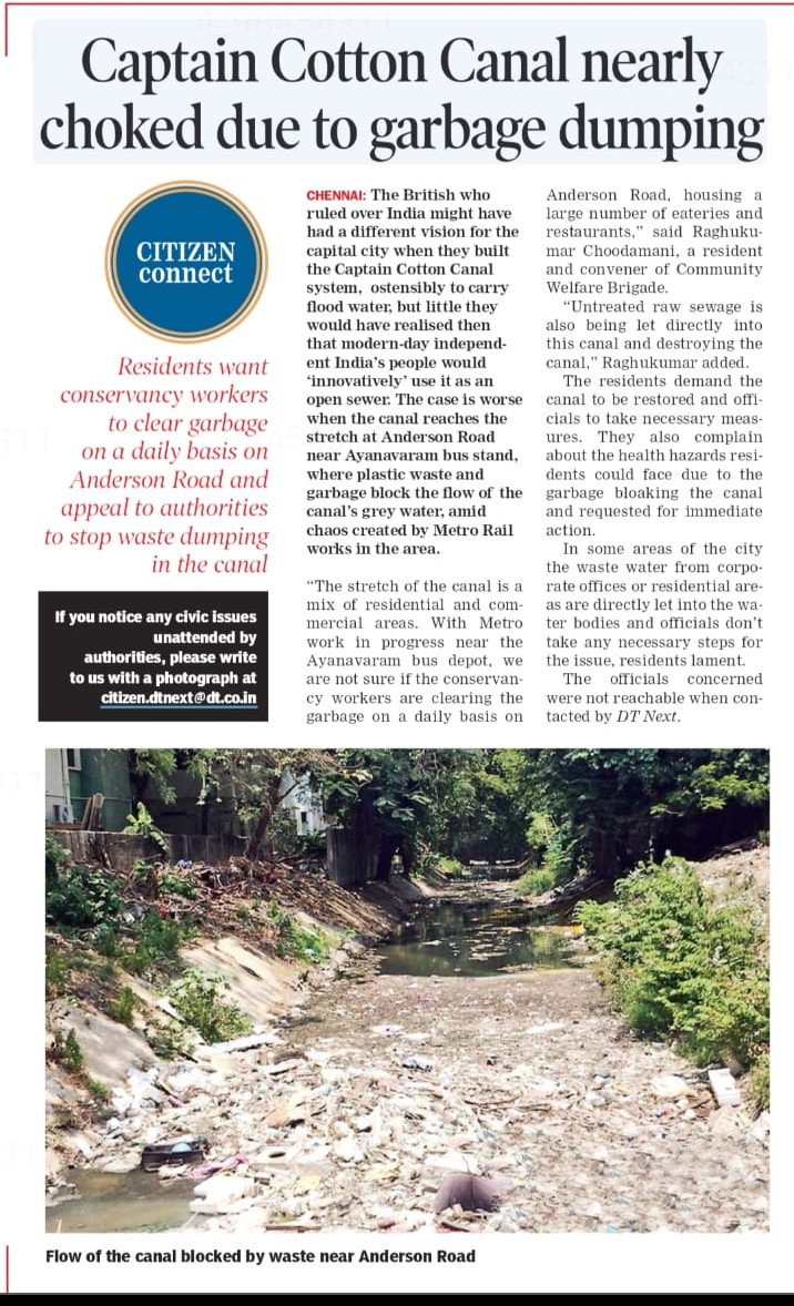 TinishaRachel's tweet image. Based on my article published in DT Next on #garbagedumping in a city canal, NGT has taken suo moto cognizance and  issued notice to TNPCB