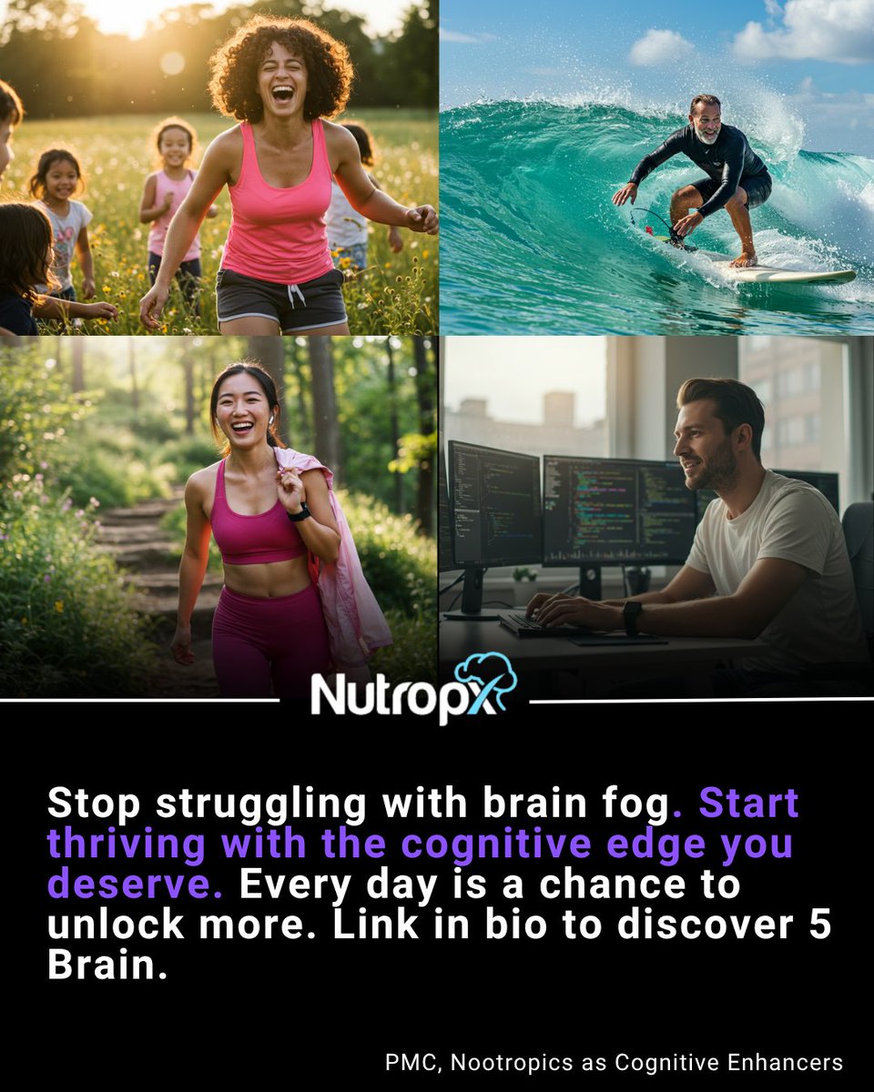 nutropx's tweet image. Stop struggling with brain fog. Start thriving with the cognitive edge you deserve. Every day is a chance to unlock more. Link in bio to discover #5Brain  #Nutropx