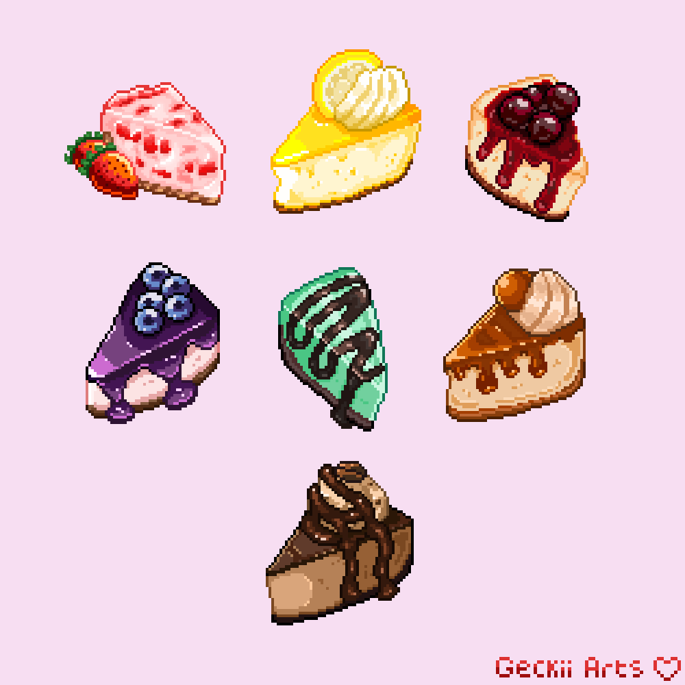 All of the cheesecakes together! Which is your favourite? 

#pixelart