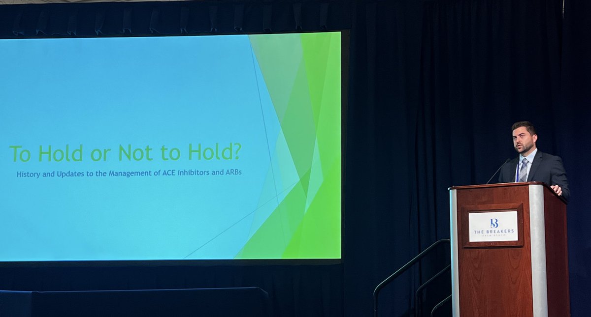 Sher-Lu Pai, MD, FASA, SAMBA-F (@sher_pai) on Twitter photo To hold or not to hold, that is the question (for ARB & ACEi, that is)!
Dr. Michael Smith, Director of the Mayo Clinic Preop Evaluation Clinic, answers the question.
<a href="/florida_society/">Florida Society of Anesthesiologists</a> <a href="/mayojaxanes/">MCF Anesthesiology Residency</a> <a href="/MayoAnesthesia/">Mayo Clinic Department of Anesthesiology</a> To hold or not to hold, that is the question (for ARB & ACEi, that is)!
Dr. Michael Smith, Director of the Mayo Clinic Preop Evaluation Clinic, answers the question.
<a href="/florida_society/">Florida Society of Anesthesiologists</a> <a href="/mayojaxanes/">MCF Anesthesiology Residency</a> <a href="/MayoAnesthesia/">Mayo Clinic Department of Anesthesiology</a>
