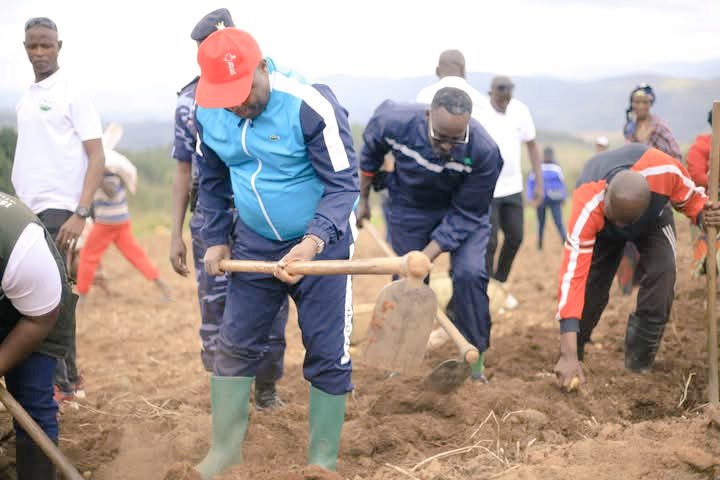 murerwasolange1's tweet photo. 🇧🇮 Ce 7 juin, S.E. @GeneralNeva a honoré #Mutima (Minani Fleury) à Ntunda pour sa récolte sur 5 ha de pommes de terre (60 tonnes attendues). Le chef de l’État félicite ce jeune comédien devenu agriculteur exemplaire et appelle la jeunesse à suivre cet exemple. 🌱💪 #Burundi https://t.co/l24Wp0XNeu