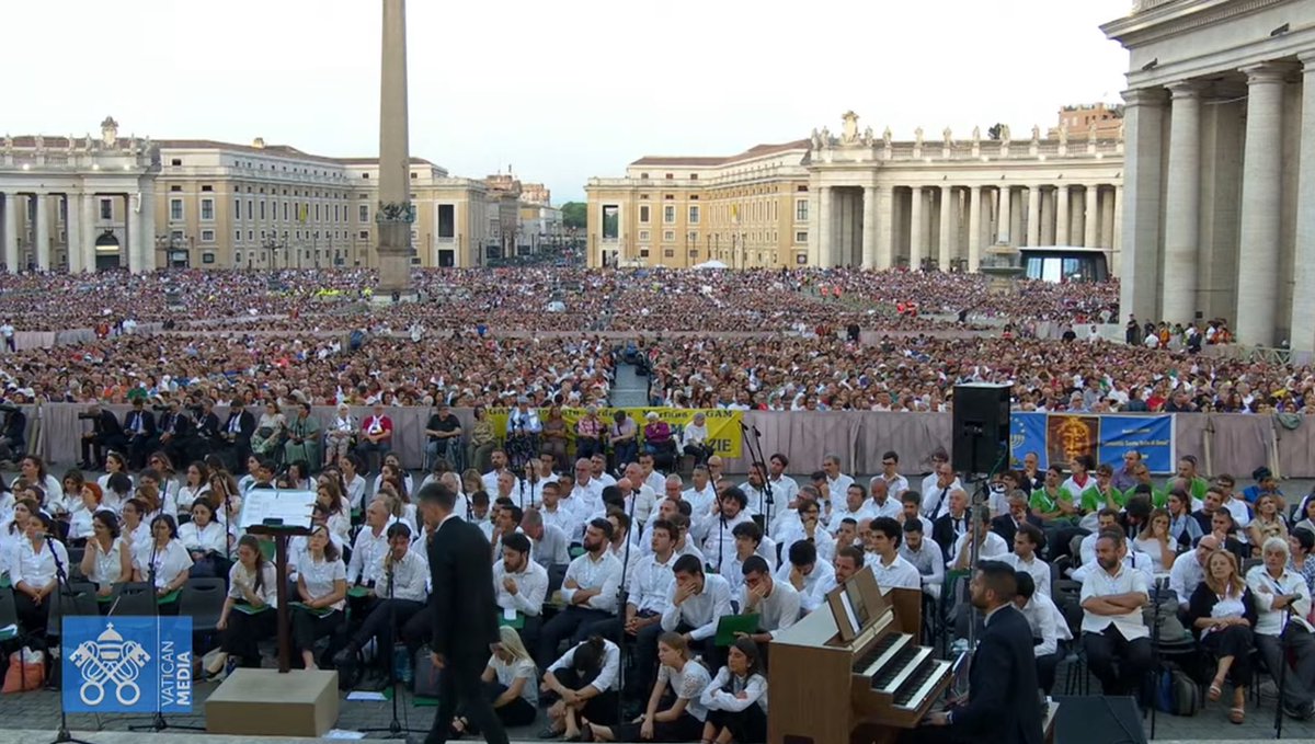Christopher Lamb (@ctrlamb) on Twitter photo Pope Leo tonight: “On the evening of my election, moved as I looked out at the people of God gathered here, I spoke of ‘synodality,’ a word that aptly expresses how the Spirit shapes the Church….”
Leo XIV says that “in a divided and troubled world” peace will return “when we no Pope Leo tonight: “On the evening of my election, moved as I looked out at the people of God gathered here, I spoke of ‘synodality,’ a word that aptly expresses how the Spirit shapes the Church….”
Leo XIV says that “in a divided and troubled world” peace will return “when we no