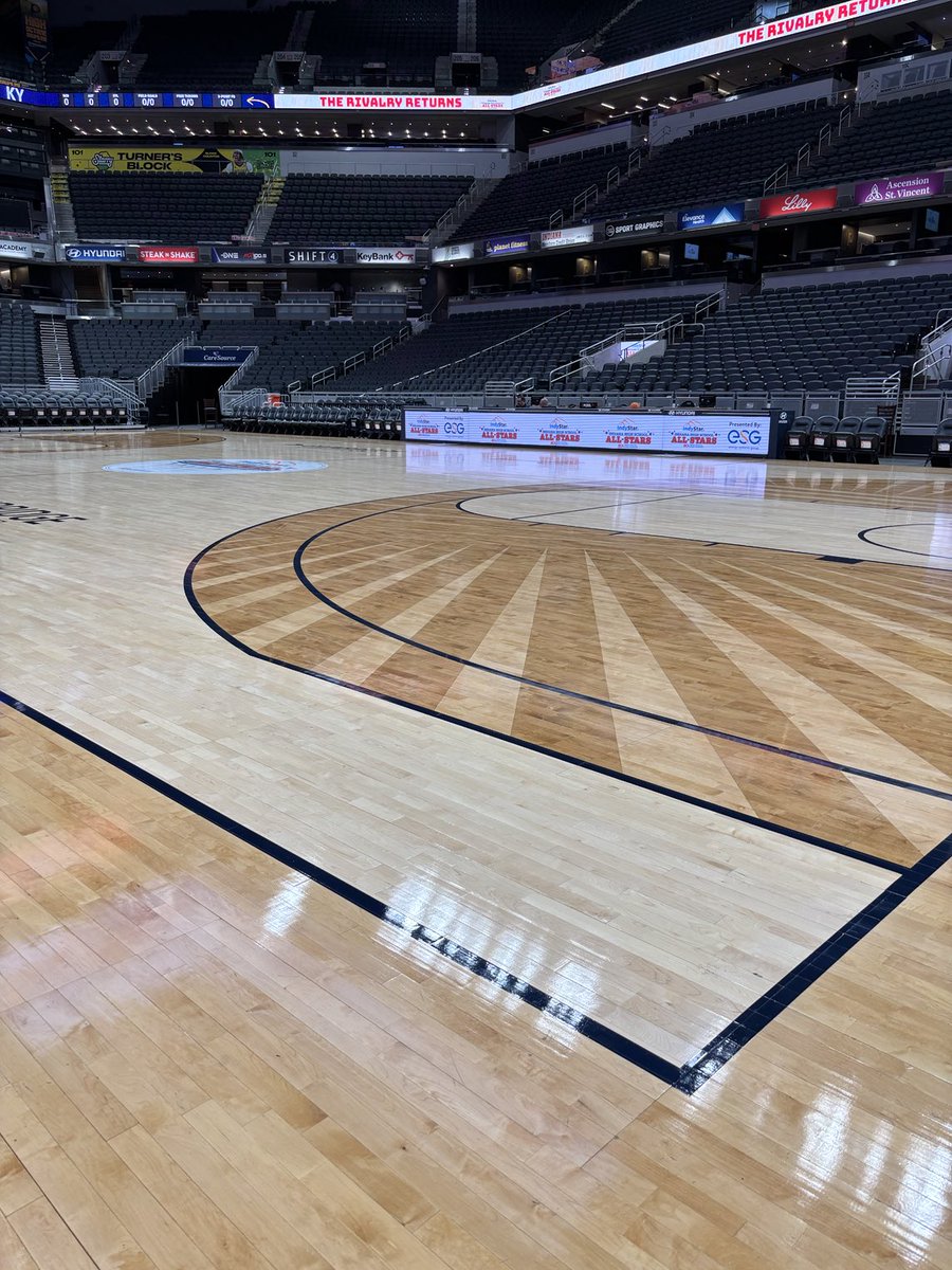 Calm before the storm! Indiana All stars play Kentucky All Stars - girls 5 pm, boys 730 ! Go Indiana Beat Kentucky!