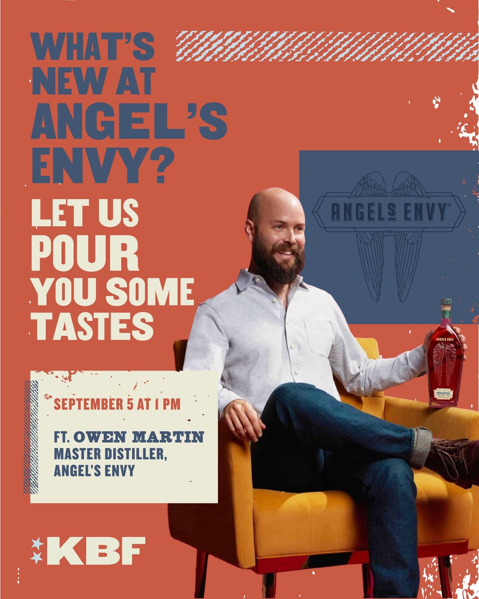 Less than 2️⃣5️⃣ tickets left for this Premium Event❗️

What’s New at Angel’s Envy? Let Us Pour You Some Tastes. 🥃

Join Angel’s Envy master distiller, Owen Martin, for an exclusive tasting of our newest release: an unfinished Kentucky Straight Bourbon Whiskey showcasing a unique