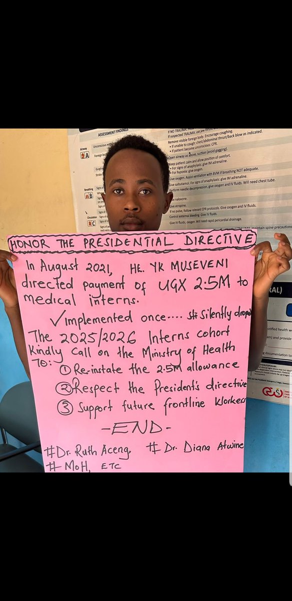 ug_levi's tweet image. #Interns are over worked with 24hr,, 48hr nonstop duty but under paid . Currently paid 1m instead of the 2.5m as directed by  His excellency the president @KagutaMuseveni .
@MinofHealthUG @JaneRuth_Aceng @Thomas_Tayebwa @AnitahAmong @Parliament_Ug @pwatchug