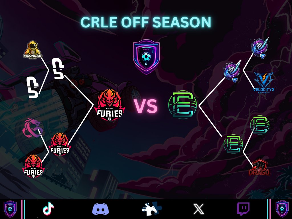 CRLE (@crleleague) on Twitter photo ⚜️YA TENEMOS A LOS DOS FINALISTAS⚜️
🏆| Final CRLE Off Season 1
🔰| <a href="/Rising_Furies/">Rising Furies | eSports</a> 🆚 Enraged Heirs
🕤| 21:30
🎥| twitch.tv/joselitovc05_rl
#CRLE · #RocketLeague · #RL ⚜️YA TENEMOS A LOS DOS FINALISTAS⚜️
🏆| Final CRLE Off Season 1
🔰| <a href="/Rising_Furies/">Rising Furies | eSports</a> 🆚 Enraged Heirs
🕤| 21:30
🎥| twitch.tv/joselitovc05_rl
#CRLE · #RocketLeague · #RL