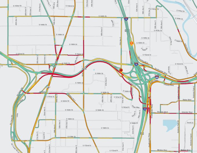 Update 1: Ang Eastbound SR 518 ay nai -back up sa