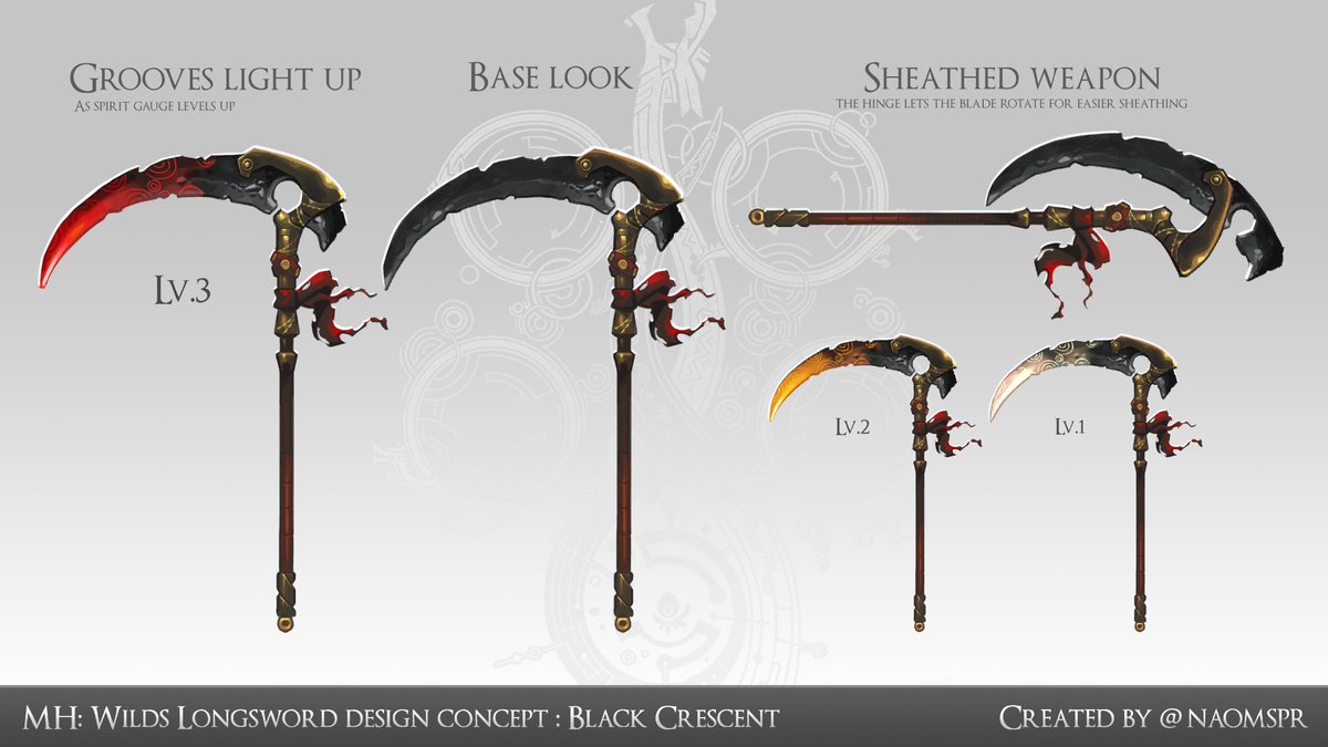 naomspr's tweet image. Longsword : Black Crescent

 #WeaponEntry #MHWilds