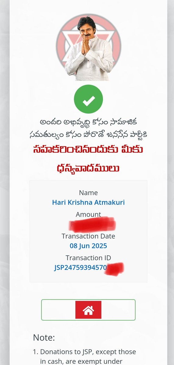 4Harikrishna's tweet photo. June month donation 

Thank you anna @PawanKalyan ♥️

@JanaSenaParty https://t.co/s0fkfRPjcY