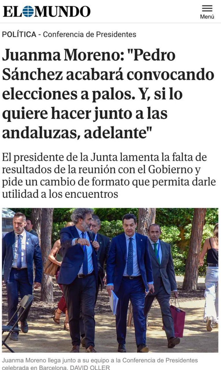 Nos dijeron que Gallardón era un moderado del PP y no lo fue. 

Nos dijeron que Almeida era un moderado del PP y no lo es.

Nos dijeron que Feijóo era un moderado del PP y no lo es.  

Nos dijeron que Juanma Moreno era un moderado del PP y habéis vuelto a caer en la trampa.
