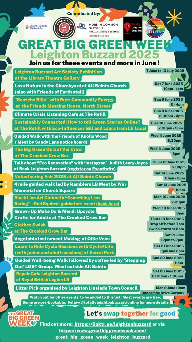 TotallyLeightonBuzzard (@totallylocal_lb) on Twitter photo Great Big Green Week has started in Leighton Buzzard ππ±So much going on #lovewhereyoulive #MonthofCommunity #totallyleightonbuzzard
<a href="/TotallyLocal_LB/">TotallyLeightonBuzzard</a> <a href="/TheCCoalition/">The Climate Coalition</a> Great Big Green Week has started in Leighton Buzzard ππ±So much going on #lovewhereyoulive #MonthofCommunity #totallyleightonbuzzard
<a href="/TotallyLocal_LB/">TotallyLeightonBuzzard</a> <a href="/TheCCoalition/">The Climate Coalition</a>