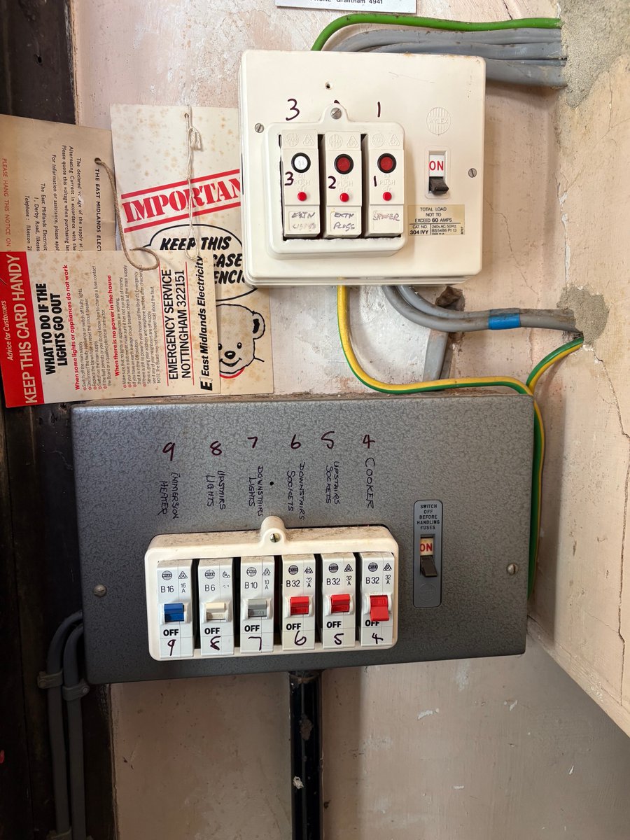 If your fuse board resembles this, it’s high time for an upgrade! Elevate your home’s safety with a modern consumer unit that provides optimal circuit protection. Don't compromise on safety—ensure your system is ready for years of reliable use! #Electrican #NICEiC #Beeston