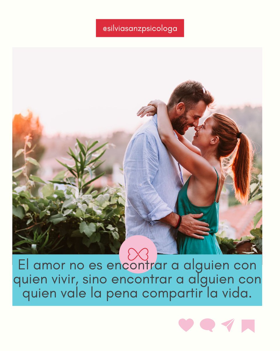 El amor no es encontrar a alguien con quien vivir, sino encontrar a alguien con quien vale la pena compartir la vida.

silviasanzpsicologa.com