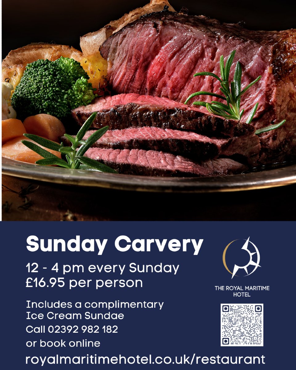Feeling peckish?
Join us tomorrow for Sunday lunch and treat yourself to an afternoon off!
royalmaritimehotel.co.uk/restaurant