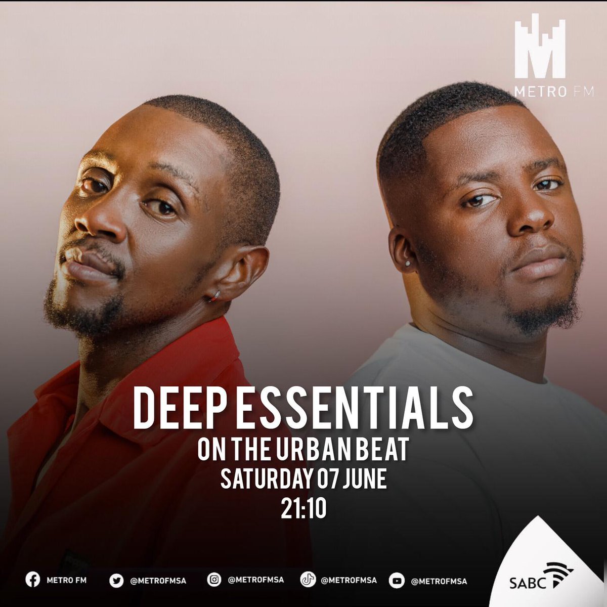 monatemediasa's tweet image. [LISTEN]

Deep Essentials (@deepessentials1) is on @METROFMSA&apos;s The Urban Beat tonight at 21:10

Do tune in

📻 96.4 FM
🌍 metrofm.co.za/metro-fm/liste…

#DeepEssentials
#TheUrbanBeat
#MetroFM