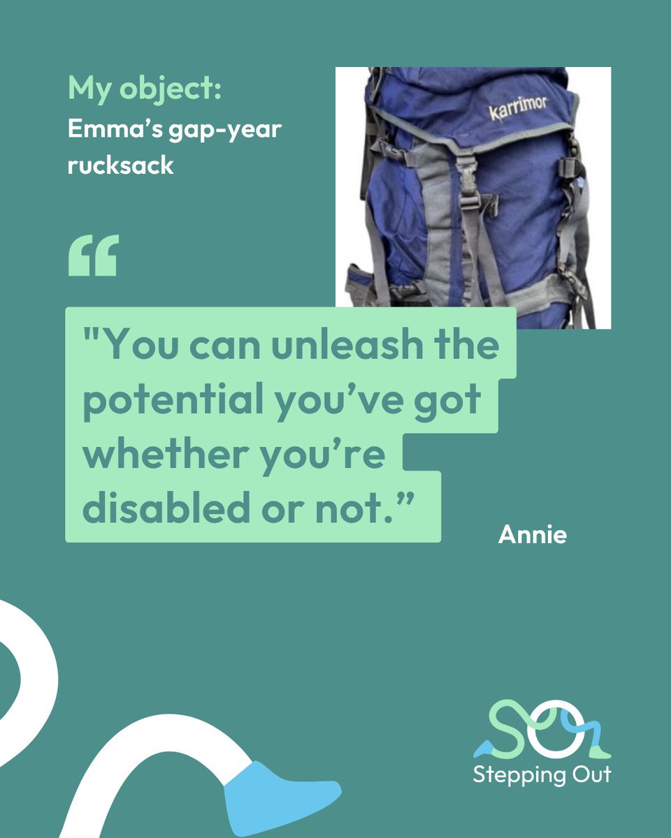 Meet Annie, @emmawiggs lovely mum. 
<a href="/emwiggsy/">Emma Wiggs MBE</a> is our wonderful ambassador for #TheBigStepOut25 

<a href="/SueMott1/">Sue Mott</a> our CEO caught up with Annie as part of our ‘Carers Stories in 100 Objects’ blog series. 

The chosen object is Emma’s gap year rucksack. 🎒 
👇 
carerssteppingout.co.uk/blog/annies-st…