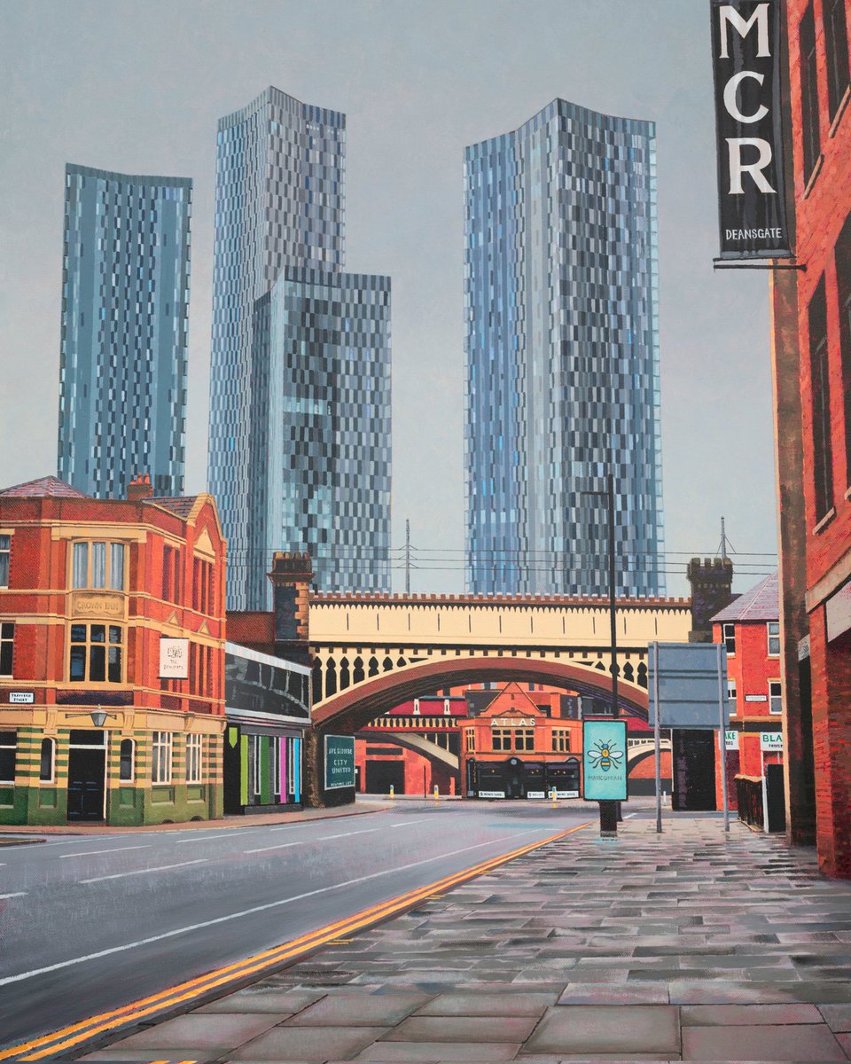 Deansgate Manchester
Acrylic #painting 
Another grey day here in #Manchester 
I've decided to brighten things up with 15% Off all Manchester artworks on my website this weekend (use promocode MANC15 at checkout) 
slscott.co.uk/art-shop/p/4-s…