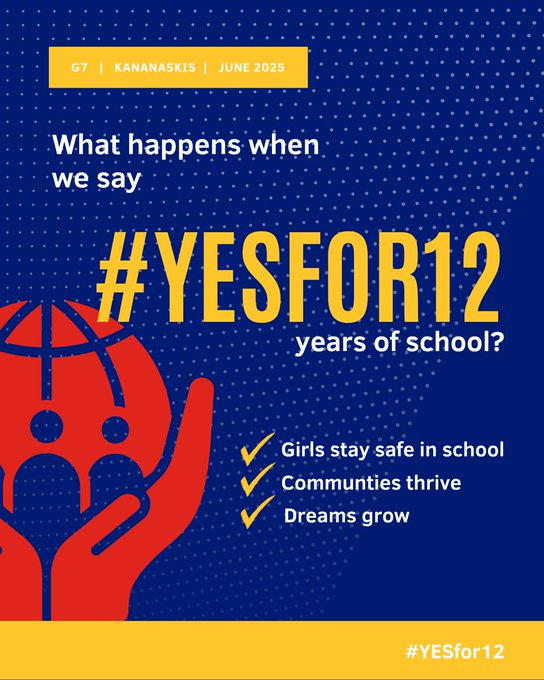 KentPage's tweet photo. At @EduCannotWait, we support #QualityEducation for children in crisis settings, fostering peace & prosperity & empowering girls and boys to become future leaders.
We’re thrilled to support the #YESfor12 campaign — calling for 12 years of education for every child, everywhere.
Let’s say YES to a world of learning, peace & possibility. #G7 #YESfor12 #G7Education 🇨🇦
#KeepHopeAlive @CanadaDev @DevCanada @CanadaUN #222MillionDreams✨📚