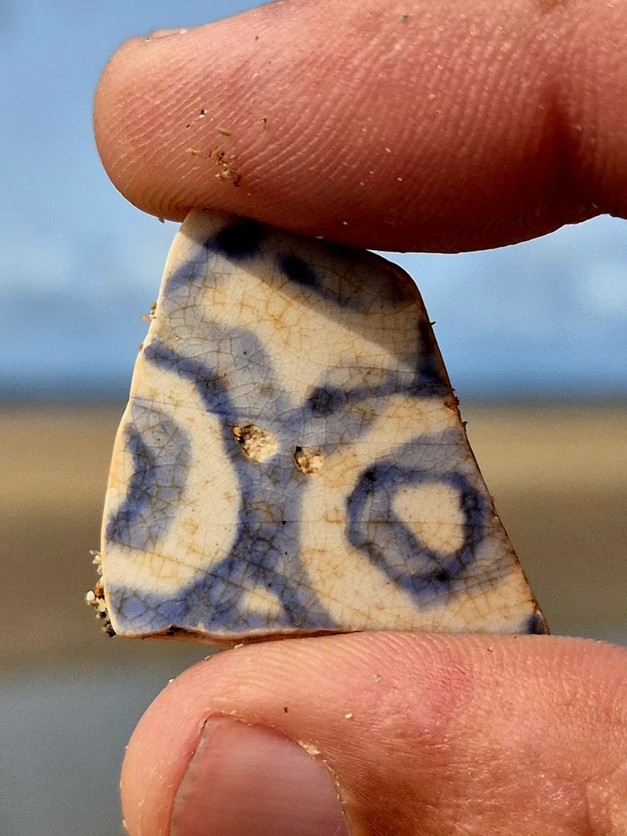 A piece of sea pottery - likely washed out onto the shoreline by a nearby river.
County Clare, Ireland.