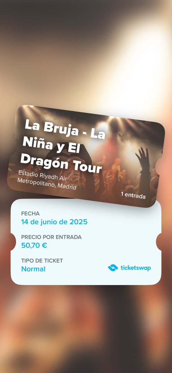 merecantin's tweet photo. Vendo entrada en Pista Lola Índigo 14/06/2025 Madrid por no poder asistir https://t.co/ux1Tg5Wwua https://t.co/8lpDXs3WME