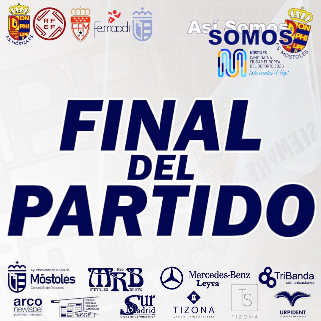 💙⚽️FINAL
@AvanzaFutsal 3️⃣
MRB-FS MÓSTOLES 6️⃣
Enormes!!!
Golpeamos primero!!!
Queda 1️⃣ fina!!!
Siempre y solo Móstoles!!!
#canteraazul