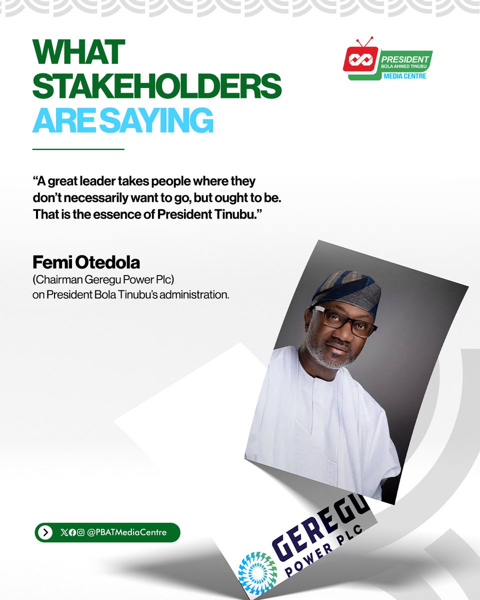 Apart from the governors and other major stakeholders who are appreciating the ongoing financial engineering in the country, what are the stakeholders in our business environment saying about President Tinubu?

Hear from <a href="/realFemiOtedola/">Femi Ote$</a> 
#Thread