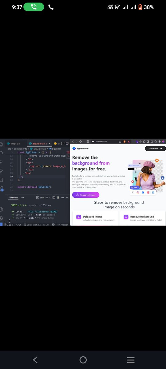 RohitGoswami064's tweet image. Just finished building my new AI-powered Background Remover 🖼️✨
Upload an image — get a clean, background-free result in seconds.
Built with Next.js + Tailwind, optimized for speed and simplicity.
Live now. Try it out 👇
#buildinpublic #bgremove