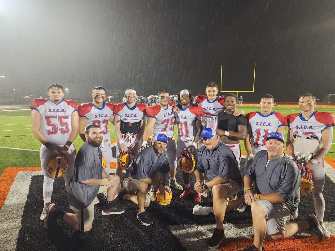 Red Devils represent at Friday’s SICA All-Star Game at Mt. Vernon! L-R: Brady Legrand, Bryson Canaley, Cade Brooks, Wyatt Eovaldi, Emanuel Wells, Gibson Fager, Tyjarie Kellum, Colten Ferguson, &amp; Ari Granados.