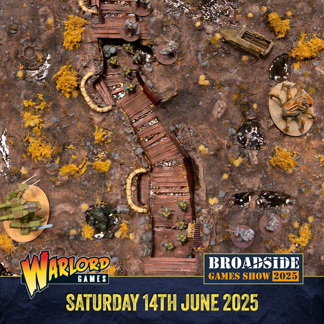 We’ll be at the Broadside Wargames Show, in Gillingham, Kent next week, where we’ll be running early preview demos of Konflikt ’47, amongst other things!

More event info available here – miltonhundred.com/broadside

#warlordontour #wargamingevent #broadsidegamesshow #konflikt47