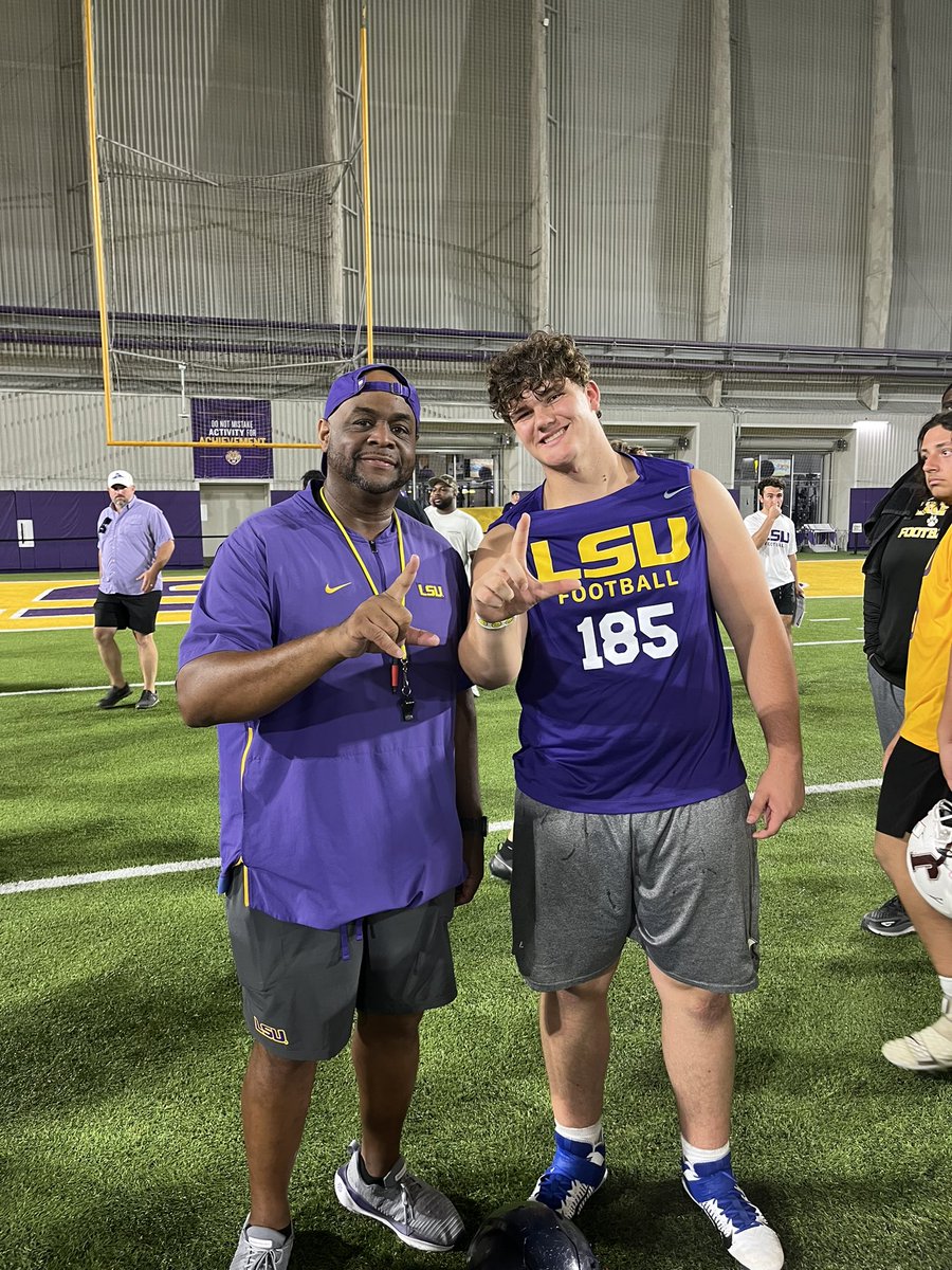 JohnPFoley77's tweet image. Great day at LSU today‼️‼️‼️‼️ thank you to @coachbraddavis @CoachJoeSloan for the great workout