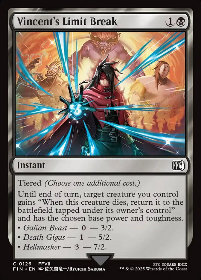 Final fantasy PSA: the templating on this card makes it pretty easy to misread. The power/toughness change happens right away, it doesn’t set a new P/T when the creature comes back