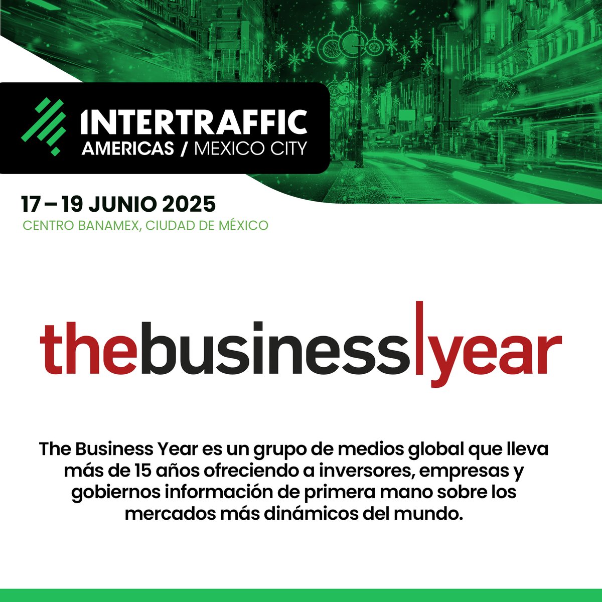 Intertraffic Americas (@intertraffic_mx) on Twitter photo Agradecemos la colaboración con <a href="/TBYupdates/">The Business Year</a>, como Media Partner en Intertraffic Americas. En conjunto difundiremos la perspectiva global de los negocios, para decisiones estratégicas. ¡Acércate a ellos en Intertraffic Americas!
Regístrate, ÚLTIMOS LUGARES: bit.ly/4irgaOs Agradecemos la colaboración con <a href="/TBYupdates/">The Business Year</a>, como Media Partner en Intertraffic Americas. En conjunto difundiremos la perspectiva global de los negocios, para decisiones estratégicas. ¡Acércate a ellos en Intertraffic Americas!
Regístrate, ÚLTIMOS LUGARES: bit.ly/4irgaOs