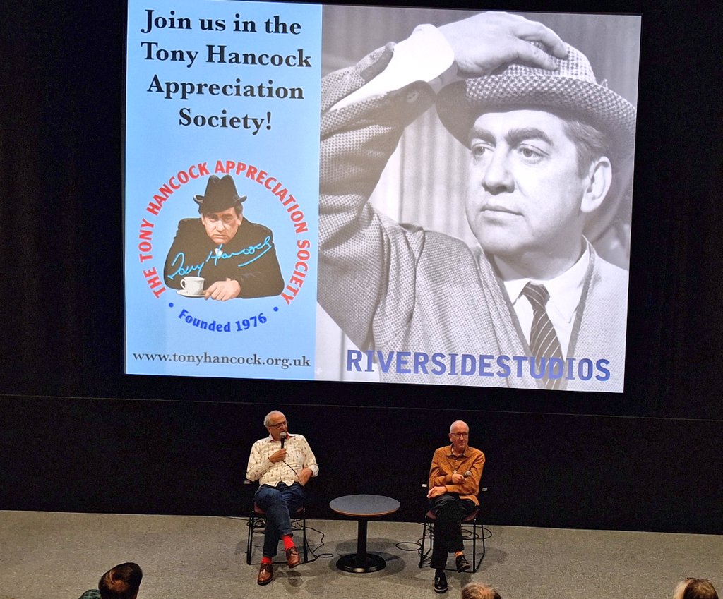EltonMaryon's tweet image. Smashing afternoon at the @RiversideLondon studios to see a #TonyHancock triple bill, including the classic 'The Lift' (1961) followed by an informative &amp;amp; entertaining Q&amp;amp;A hosted superbly by @TonyHancockAS Martin Gibbons &amp;amp; Tim Elms (&amp;amp; they signed my copy of their wonderful book!)