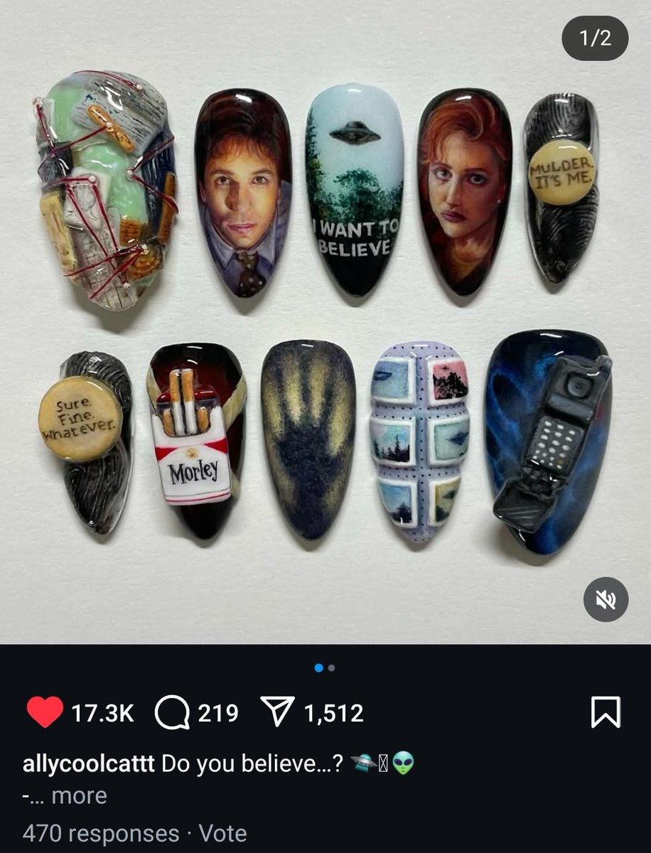 i just found an x files themed nail set and im obsessed with every one omg this is so cool