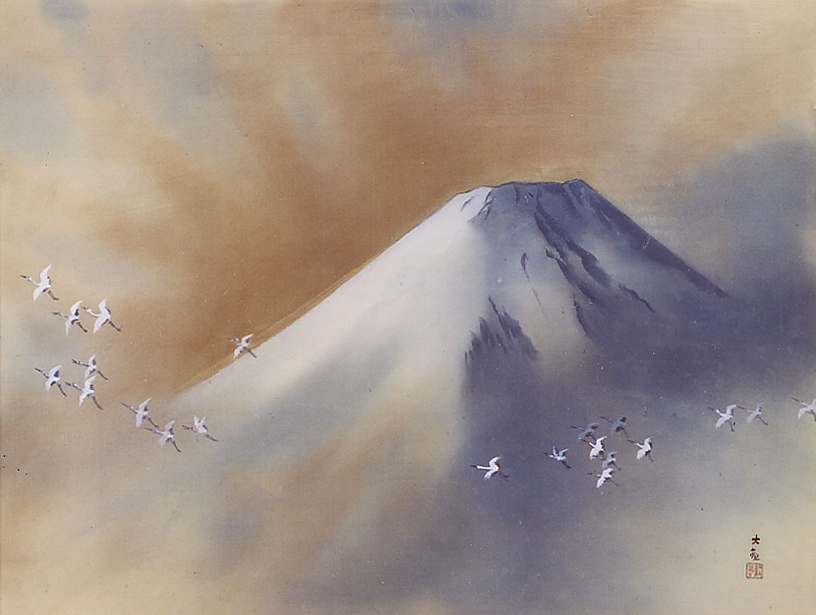 Snowy Peak with Cranes, by Yokoyama Taikan, 1958