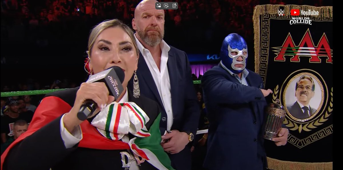 DonSerge_'s tweet photo. Blue Demon's face when the lady made a boo boo with the Mexico National Anthem was a poem.

#WorldsCollide https://t.co/vKiRnX4ugH