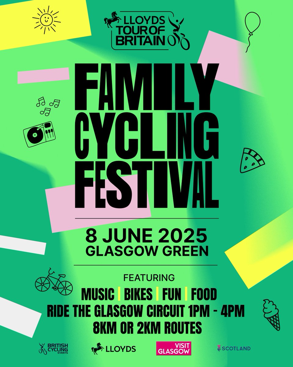 We can't wait to host you all tomorrow at the first Lloyds Tour of Britain Family Cycling Festival! Join us at Glasgow Green for a thrilling conclusion to the race and the chance to ride the circuit shortly after our champion has been crowned 👑 

#ToBW | <a href="/LloydsBank/">Lloyds</a>