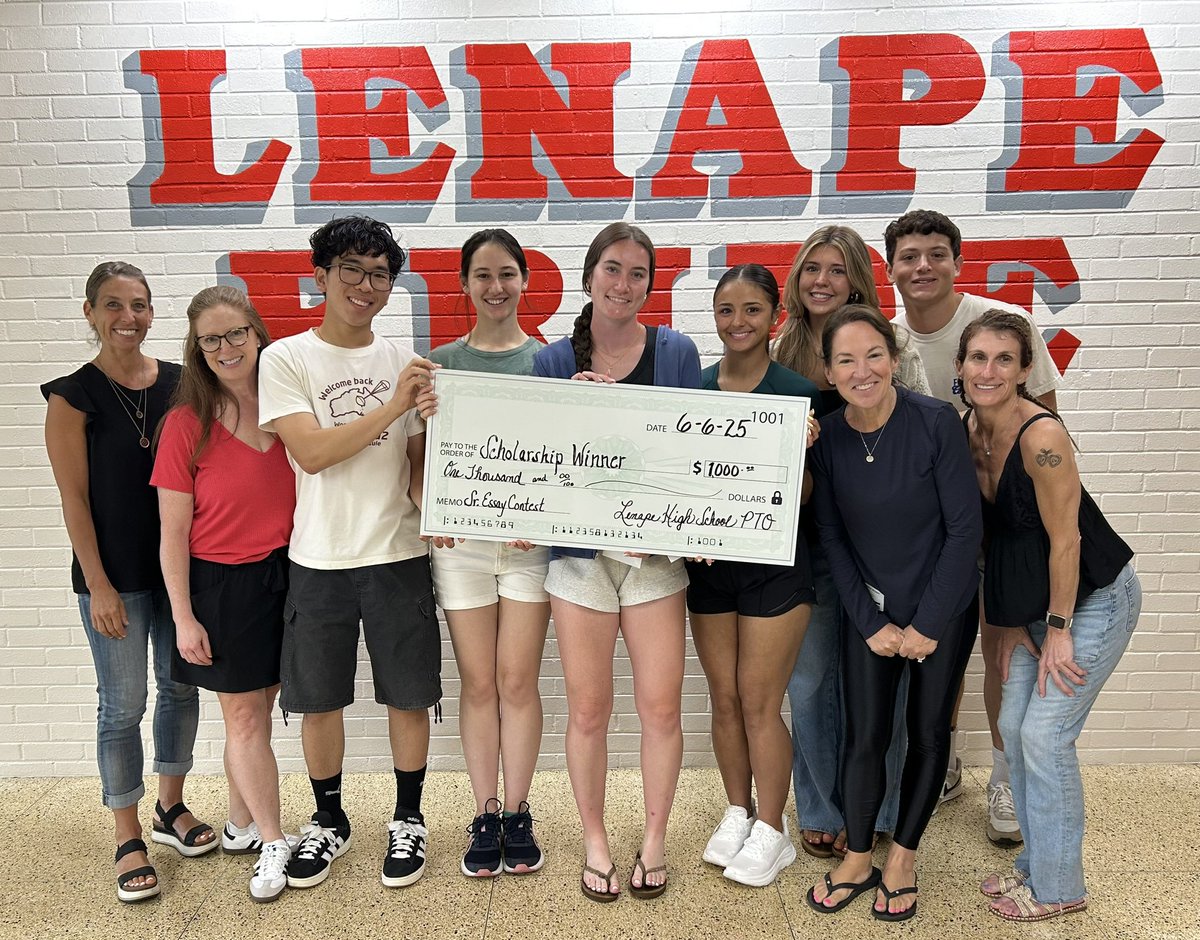 Congratulations to all of our Class of 2025 Lenape PTO Scholarship Essay winners. BIG Shout out to the parents that make this a possibility. Thank you for all you do.