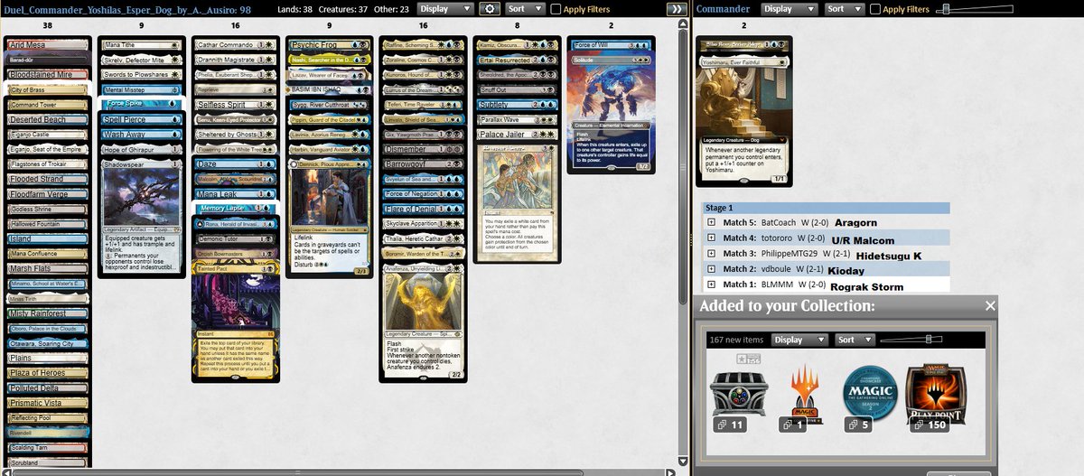 #🏆 In DC Commander with the Blue 🐶 Sweet Deck , very spicy i like it ! I think there's a lot of work to do on the list but I like to cook this kind of thing 🍳🍴

Value tag : <a href="/fireshoes/">Robert Taylor🔥</a>