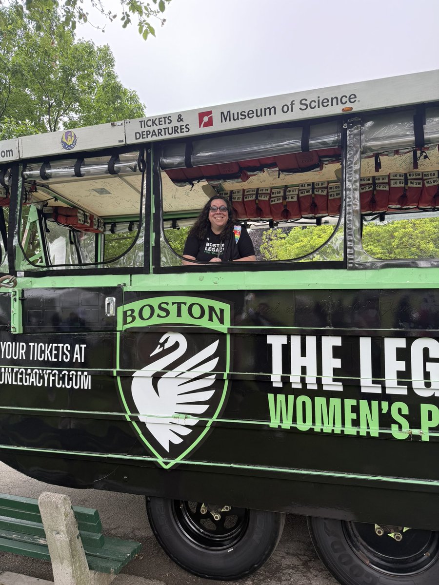I’m on a boat…A Boston Legacy FC wrapped duck boat with the sweet new crest.