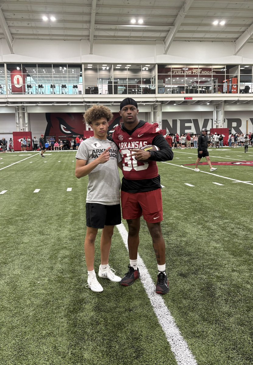 Myles “MyTime”McDaniel (@mylesmcdaniel2) on Twitter photo enjoyed the <a href="/RazorbackFB/">Arkansas Razorback Football</a> middle school camp. PR 40 4.72
<a href="/CoachSamPittman/">Coach Sam Pittman</a> <a href="/AntonPierce38/">Anton Pierce</a>
<a href="/ArRecruitingGuy/">Richard Davenport</a> <a href="/RonnieFouch/">Ronnie Kainoa Fouch</a> <a href="/tctabler/">PrepRedZoneTom Tabler</a> <a href="/PrepRedzoneAR/">Prep Redzone Arkansas</a> <a href="/Coach_MWoodson/">Marcus Woodson</a> <a href="/barnhill_jerrod/">Jerrod Barnhill</a> <a href="/KoreenBurch/">Koreen Burch</a> <a href="/Diamondboyz7v7/">ArkDiamondBoyz7v7</a> enjoyed the <a href="/RazorbackFB/">Arkansas Razorback Football</a> middle school camp. PR 40 4.72
<a href="/CoachSamPittman/">Coach Sam Pittman</a> <a href="/AntonPierce38/">Anton Pierce</a>
<a href="/ArRecruitingGuy/">Richard Davenport</a> <a href="/RonnieFouch/">Ronnie Kainoa Fouch</a> <a href="/tctabler/">PrepRedZoneTom Tabler</a> <a href="/PrepRedzoneAR/">Prep Redzone Arkansas</a> <a href="/Coach_MWoodson/">Marcus Woodson</a> <a href="/barnhill_jerrod/">Jerrod Barnhill</a> <a href="/KoreenBurch/">Koreen Burch</a> <a href="/Diamondboyz7v7/">ArkDiamondBoyz7v7</a>