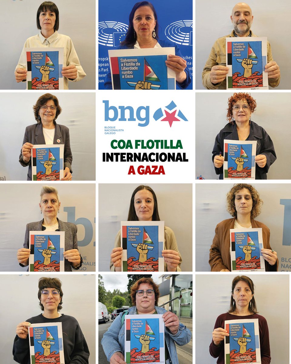Ana Miranda (@anamirandapaz) on Twitter photo O BNG <a href="/obloque/">BNG - Bloque Nacionalista Galego</a> e <a href="/galizanova/">Galiza Nova</a> coa Flotilla Internacional <a href="/rumboagaza/">Rumbo a Gaza</a> <a href="/GazaFFlotilla/">Freedom Flotilla Coalition</a>
Rematemos co bloqueo, a ocupación e o xenocidio de Israel en Gaza.
Estamos coas e cos tripulantes da Flotilla!
#StopGazaGenocide O BNG <a href="/obloque/">BNG - Bloque Nacionalista Galego</a> e <a href="/galizanova/">Galiza Nova</a> coa Flotilla Internacional <a href="/rumboagaza/">Rumbo a Gaza</a> <a href="/GazaFFlotilla/">Freedom Flotilla Coalition</a>
Rematemos co bloqueo, a ocupación e o xenocidio de Israel en Gaza.
Estamos coas e cos tripulantes da Flotilla!
#StopGazaGenocide