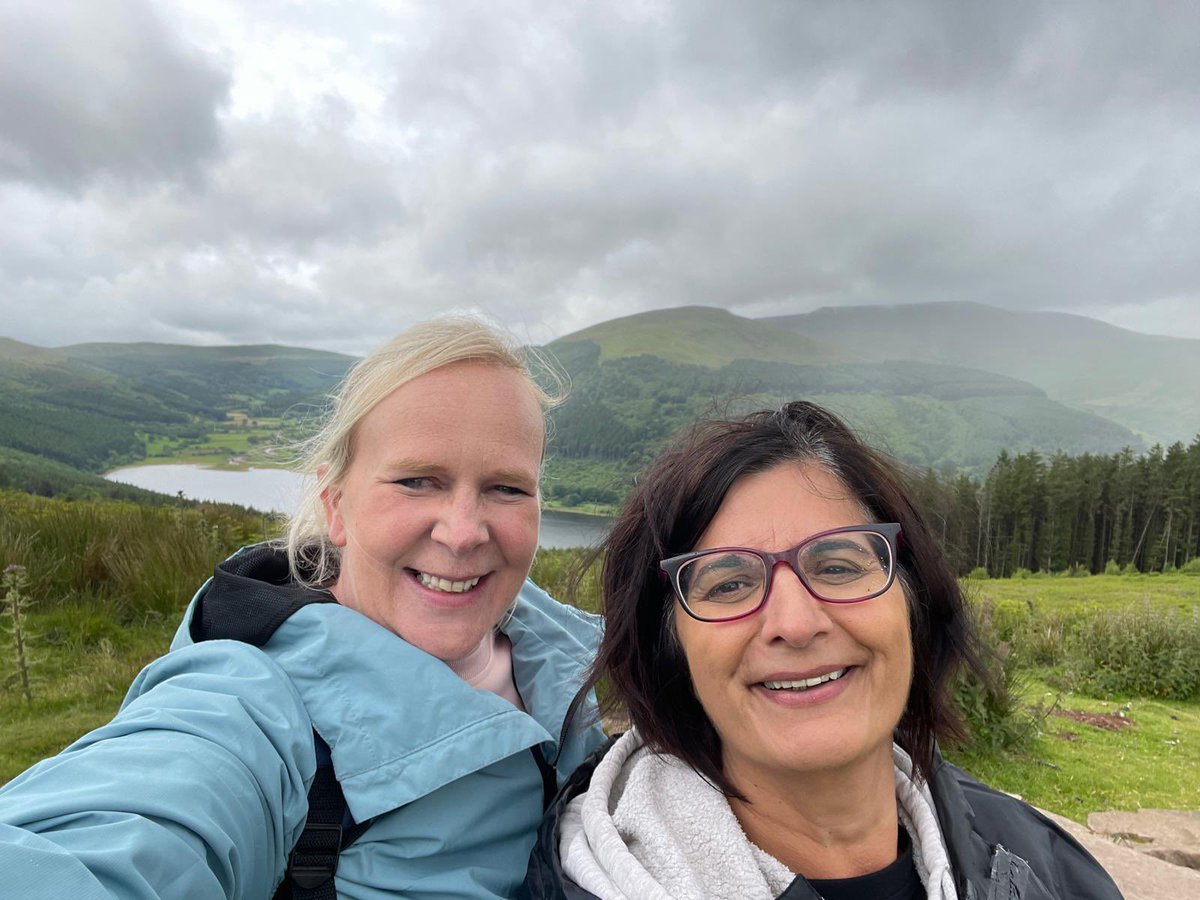 Just the most wonderful day in our favourite place #BreconBeacons walking. Rain never stops us! Cold and wet but good for the soul. Love you Becki ❤️❤️❤️🥾🥾🥾🥾