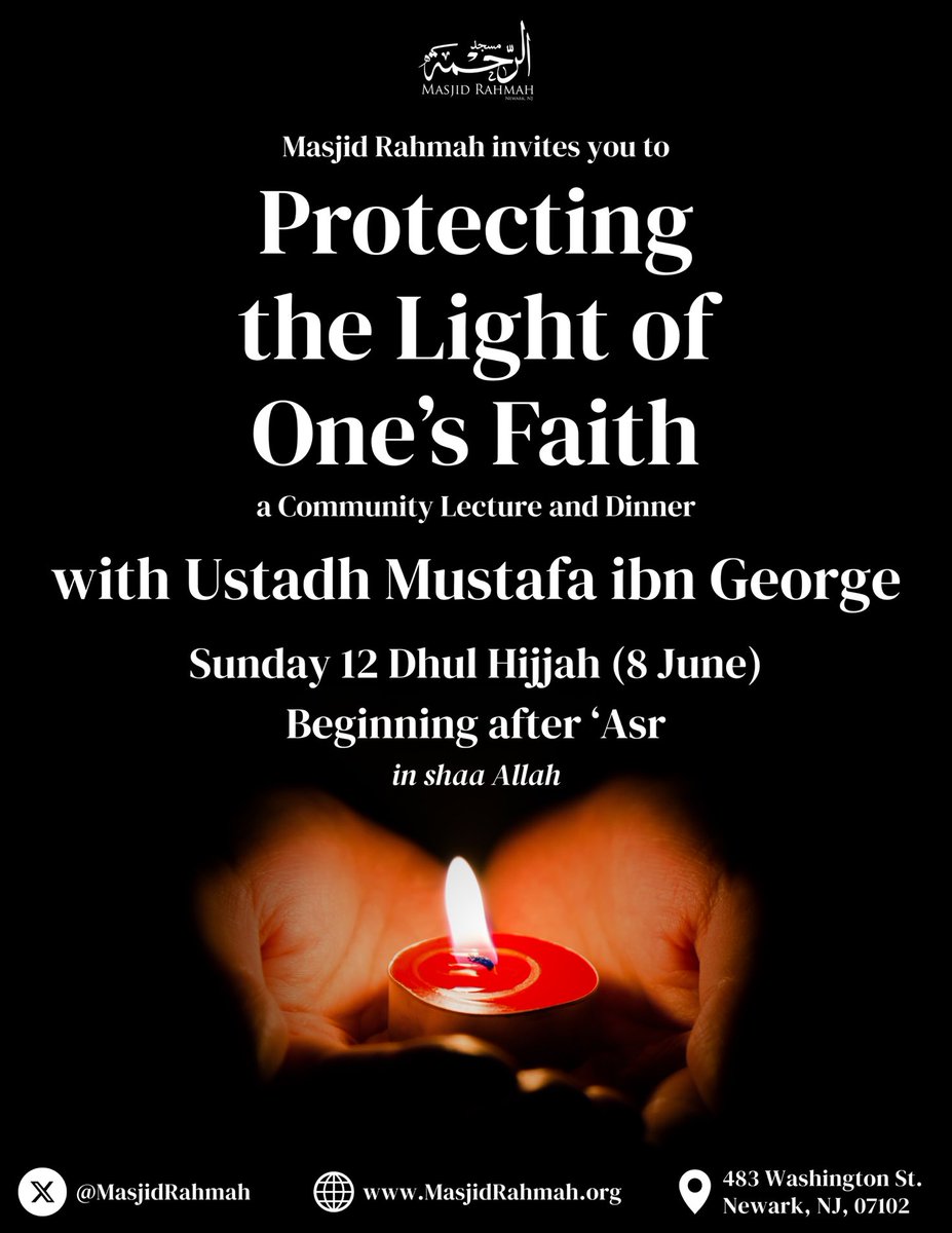 Masjid Rahmah (@masjidrahmah) on Twitter photo Continuing the celebration Sunday with a talk with Ustaadh <a href="/Mustafa_George/">Mustafa George</a> and food will be served after. Continuing the celebration Sunday with a talk with Ustaadh <a href="/Mustafa_George/">Mustafa George</a> and food will be served after.
