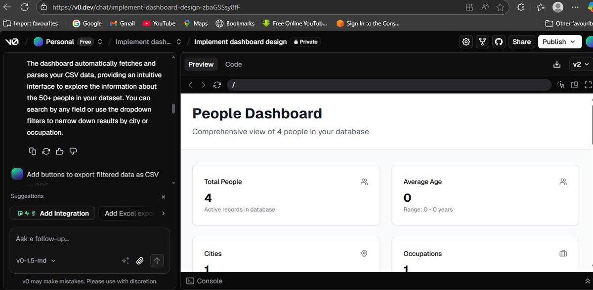 ADJINTETTEY1's tweet image. 🚀 Built custom UIs with v0.dev by Vercel — all with just prompts!

✨ Generated user interfaces from wireframes and text prompts
📊 Built a CSV visualizer web app
🔍 Added search and sort features 
#AIBuilder #NoCode #v0dev #CSVApp #ALX_AiSK @alx_africa