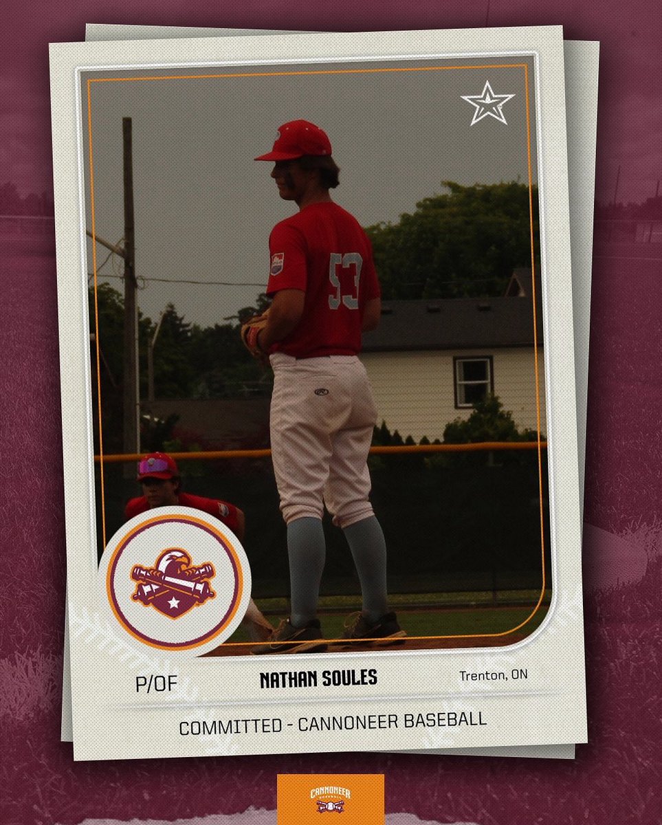 SUNY Jefferson Athletics (@cannoneers) on Twitter photo COMMITTED ‼️
Jefferson Baseball welcomes Nathan Soules to the Cannoneer Family! Soules is a RHP/OF from Trenton, Ontario! COMMITTED ‼️
Jefferson Baseball welcomes Nathan Soules to the Cannoneer Family! Soules is a RHP/OF from Trenton, Ontario!