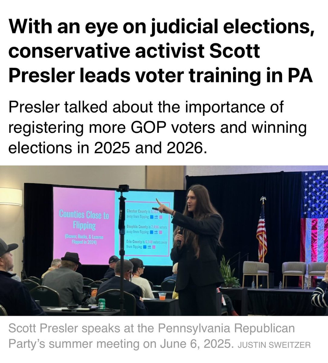 Posse, take notes!
Scott Presler is on the ground in PA training patriots to flip counties — and win BIG in '25 &amp; '26
Now it’s YOUR turn.
🔹 Find a grassroots training program
🔹 Learn to door knock, register voters, &amp; mobilize
We don’t wait — we activate. 🇺🇸 Boots on the Ground