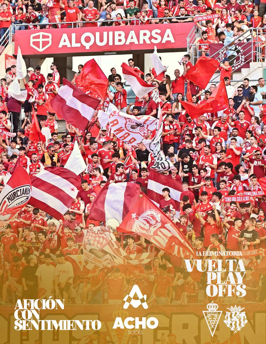 🧦 ¡𝐀𝐅𝐈𝐂𝐈𝐎́𝐍 con 𝐒𝐄𝐍𝐓𝐈𝐌𝐈𝐄𝐍𝐓𝐎 con 𝐀𝐂𝐇𝐎 𝐒𝐎𝐂𝐊𝐒!

🏟️ ¡Hoy somos 𝟯𝟭.𝟬𝟬𝟯 𝗲𝘀𝗽𝗲𝗰𝘁𝗮𝗱𝗼𝗿𝗲𝘀 en el estadio Enrique Roca de Murcia! 

❤️ ¡HISTÓRICO! ¡GRACIAS, AFICIÓN! 
#ReconquistaDelRey #RealMurciaNàstic