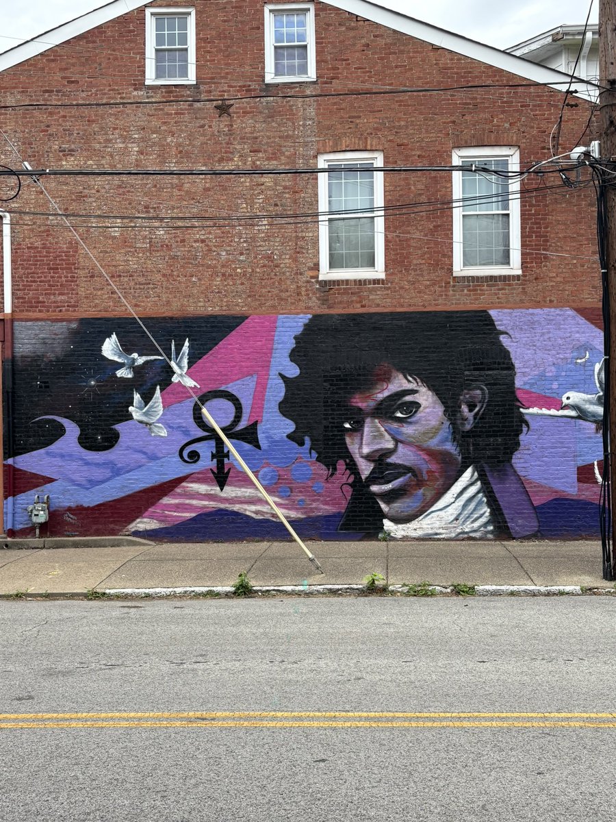 Happy birthday, Prince. Mural on Shelby St. in Louisville.